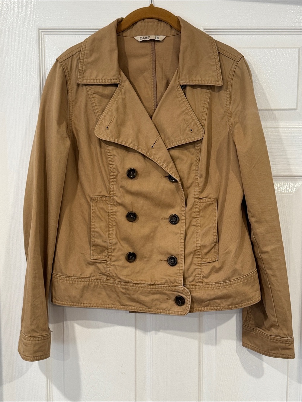 Old Navy Tan Double-Breasted Canvas Jacket